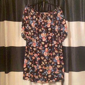 Plus Size Off Shoulder Floral Dress
